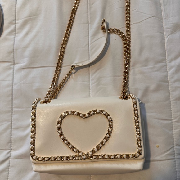INC International Concepts Handbags - INC International Concepts Cream Heart Chain Crossbody Bag